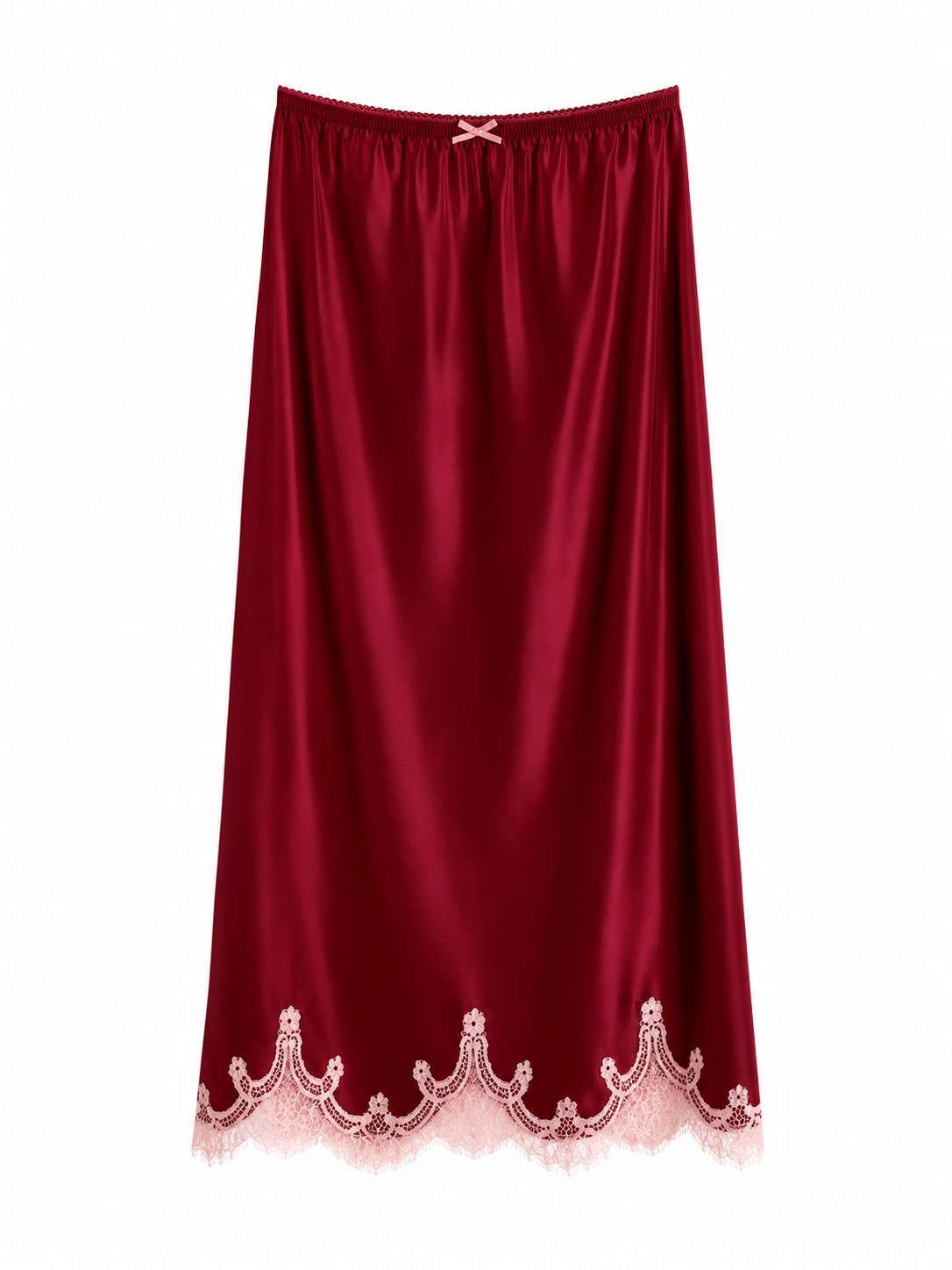 Jupon Gigi Bordeaux à dentelle rose