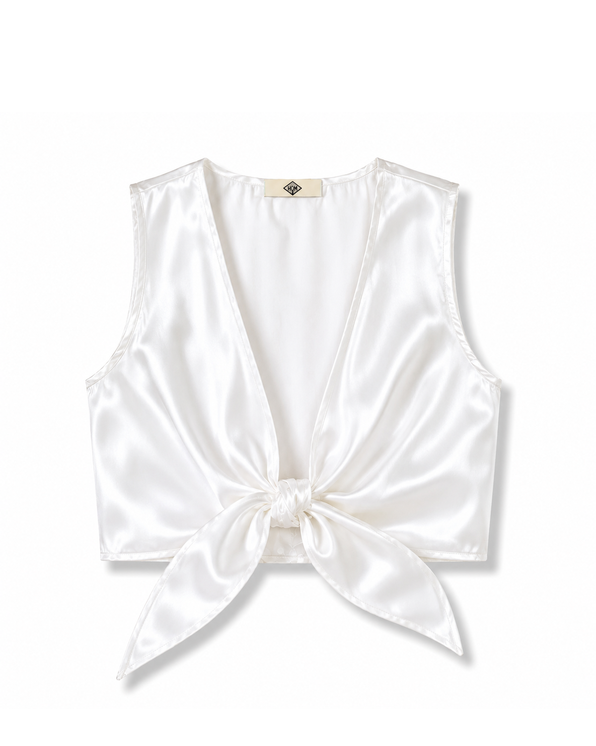 Top noué Satin Blanc