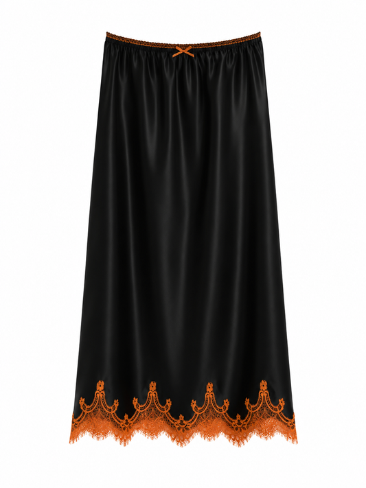 Jupon Gigi Noir à dentelle feu