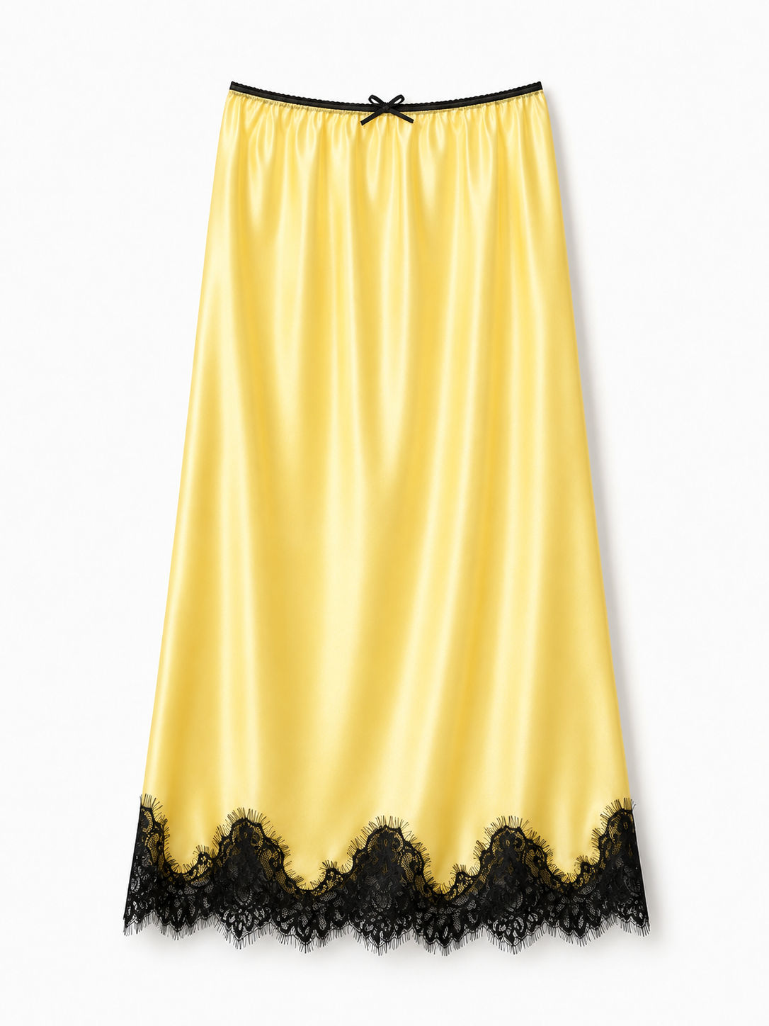 Jupon Gigi Jaune butter à dentelle Noir