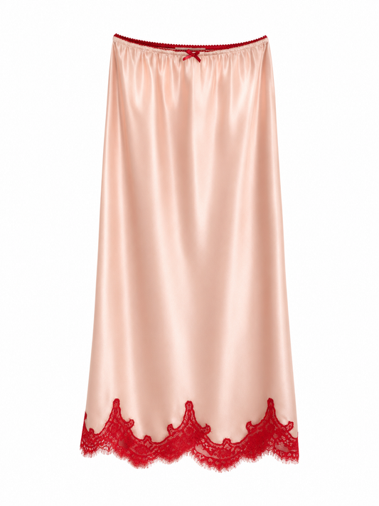 Jupon Gigi Rose à dentelle rouge