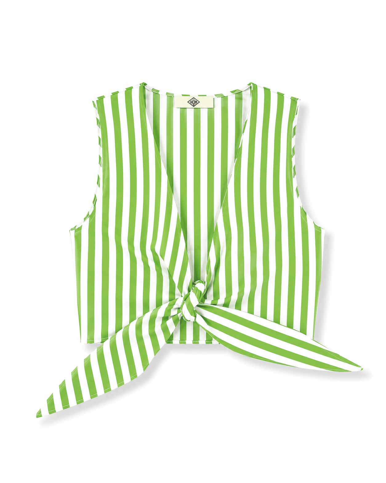 Top noué Rayures Vert et Blanc