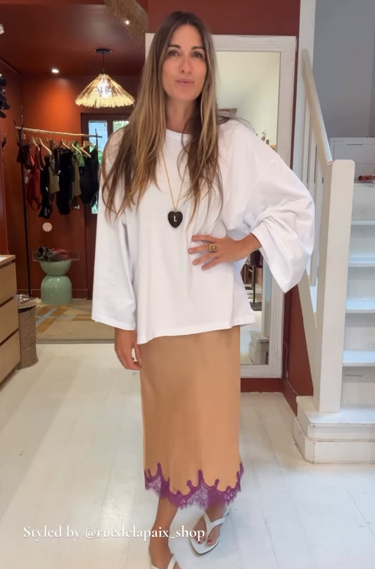 Jupon Gigi Beige rosé / violet