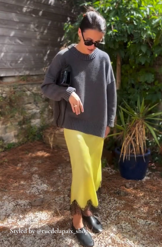 Jupon Gigi Jaune citron / Noir